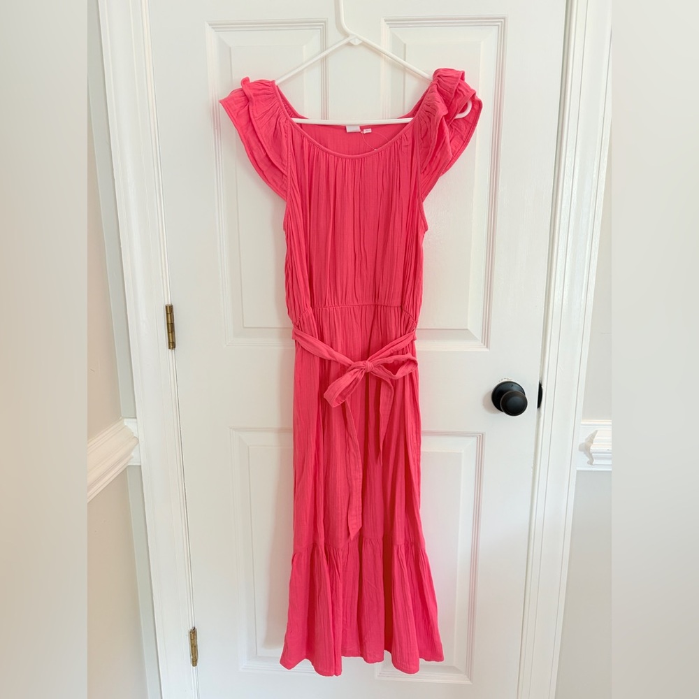 Gap Pink Maxi Dress With Tie - Picture 2 of 4